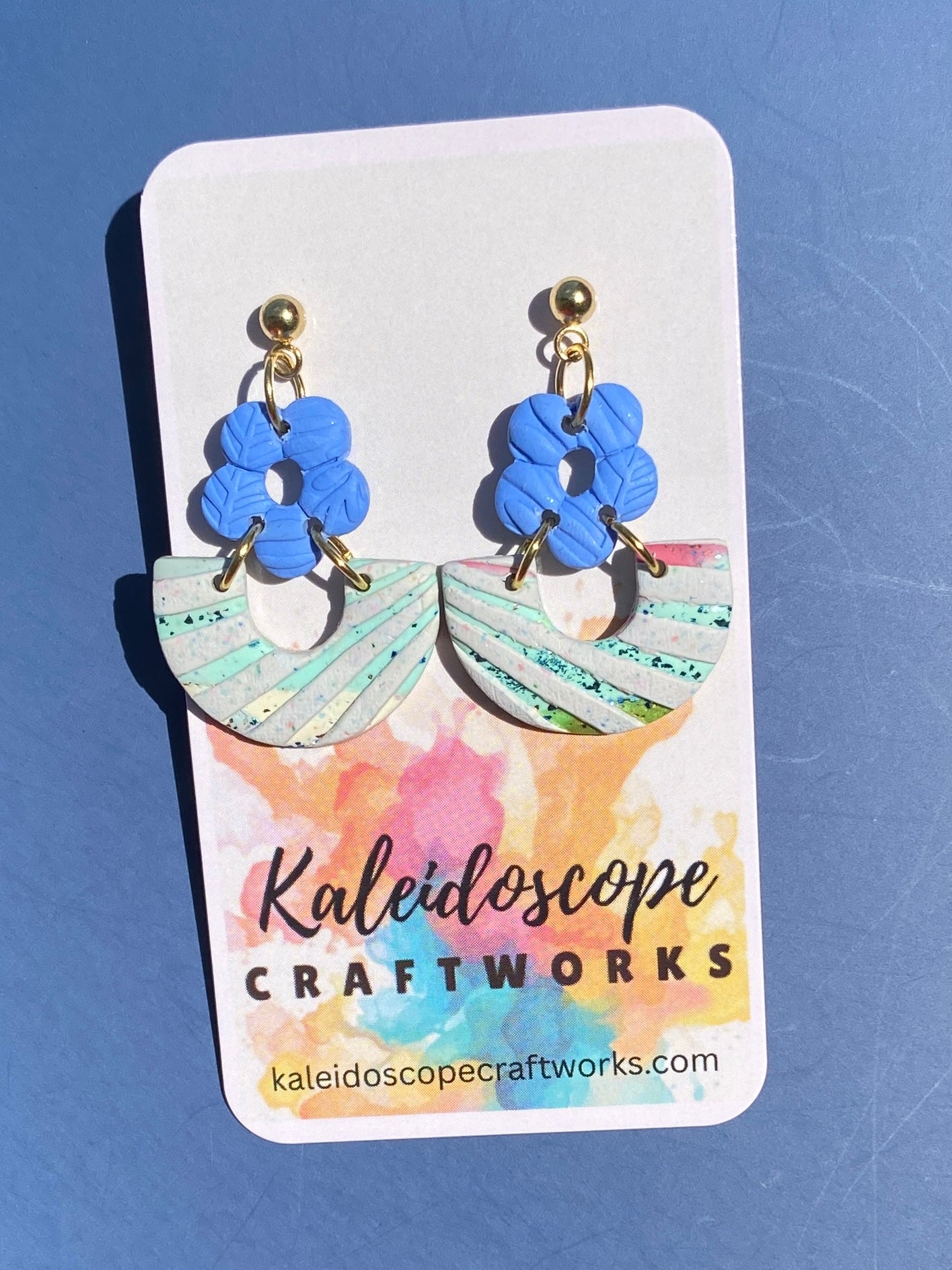 Two piece pastel textured drop earrings #85