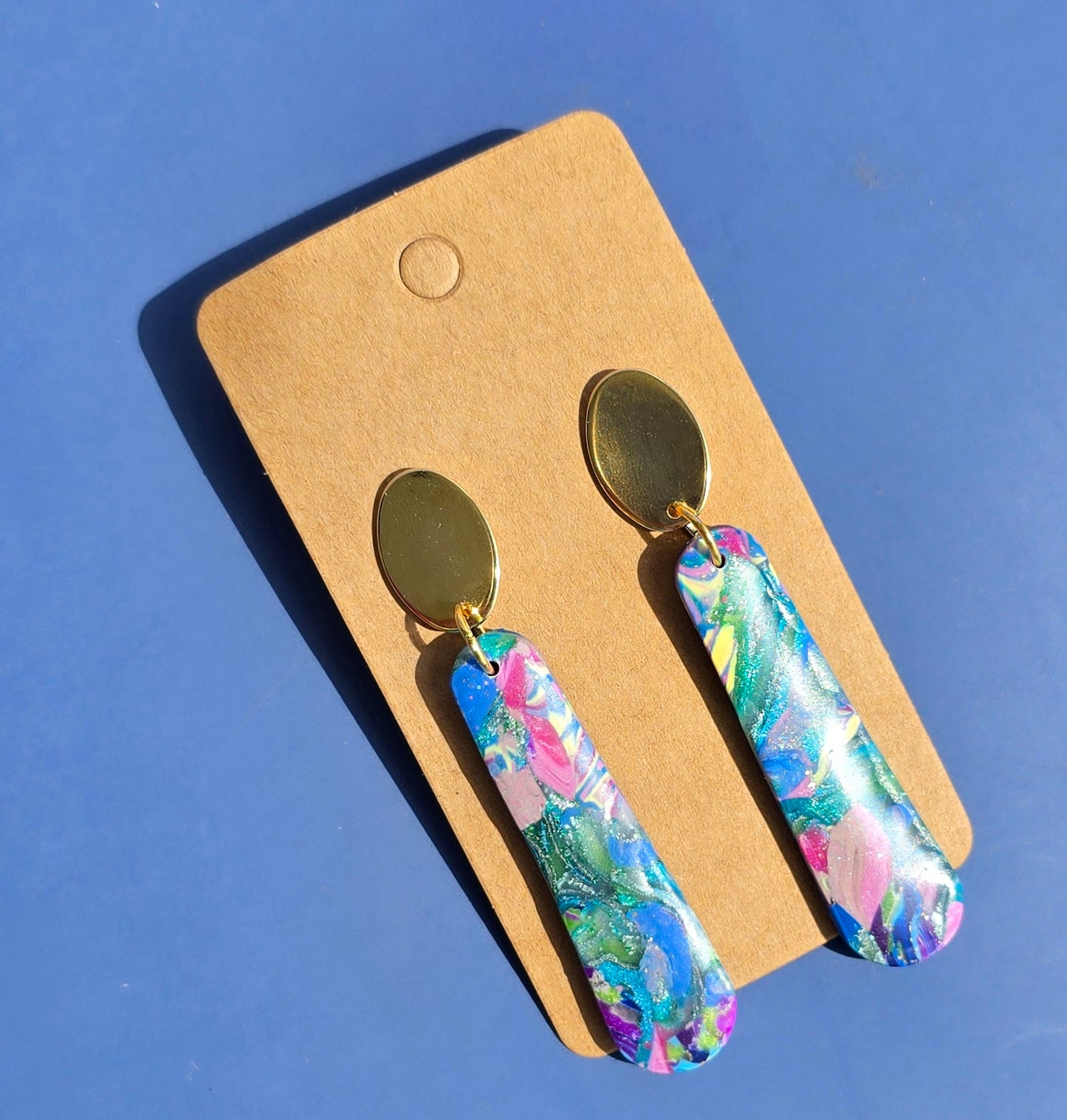 Monet inspired elongated drop earrings #54