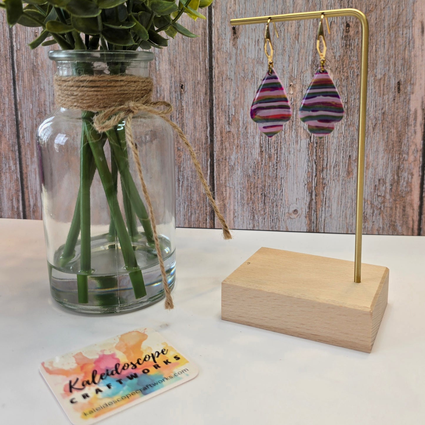 Striped Teardrop Dangle Earrings #20