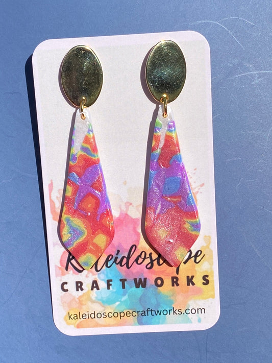 Elegant, colorful, and full of personality—these earrings are perfect for adding a soft yet striking touch to any look #116