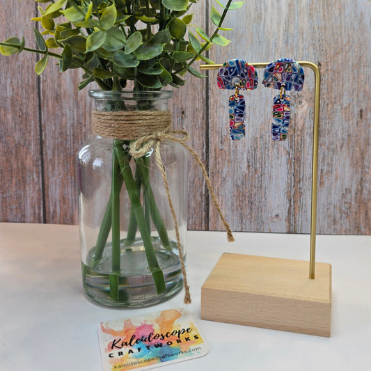 Geometric Mosaic Drop Earrings #3