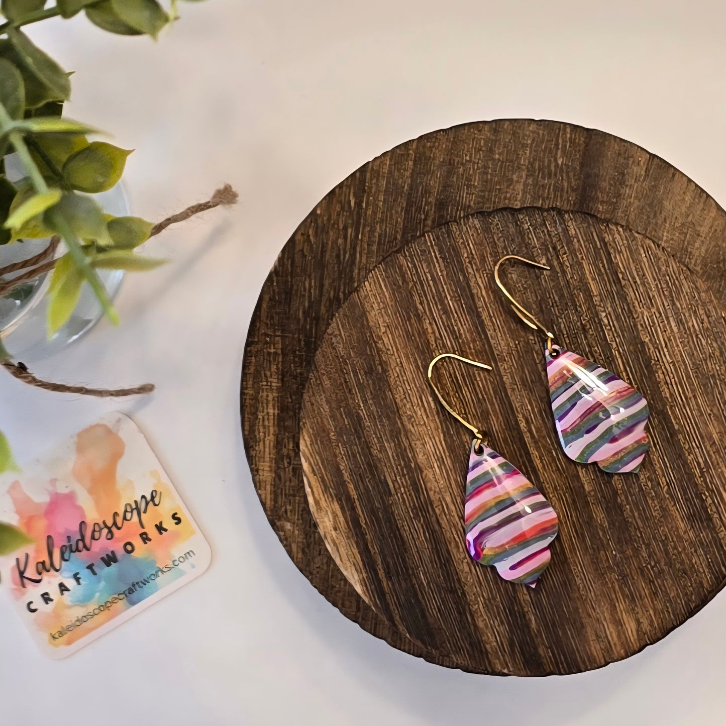 Striped Teardrop Dangle Earrings #20