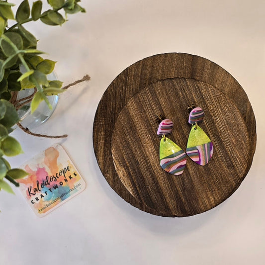 Eye-Catching Striped Colorblocked Earrings #17