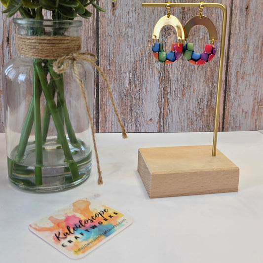 Mosaic Hoop Earrings in Bright Colors #25